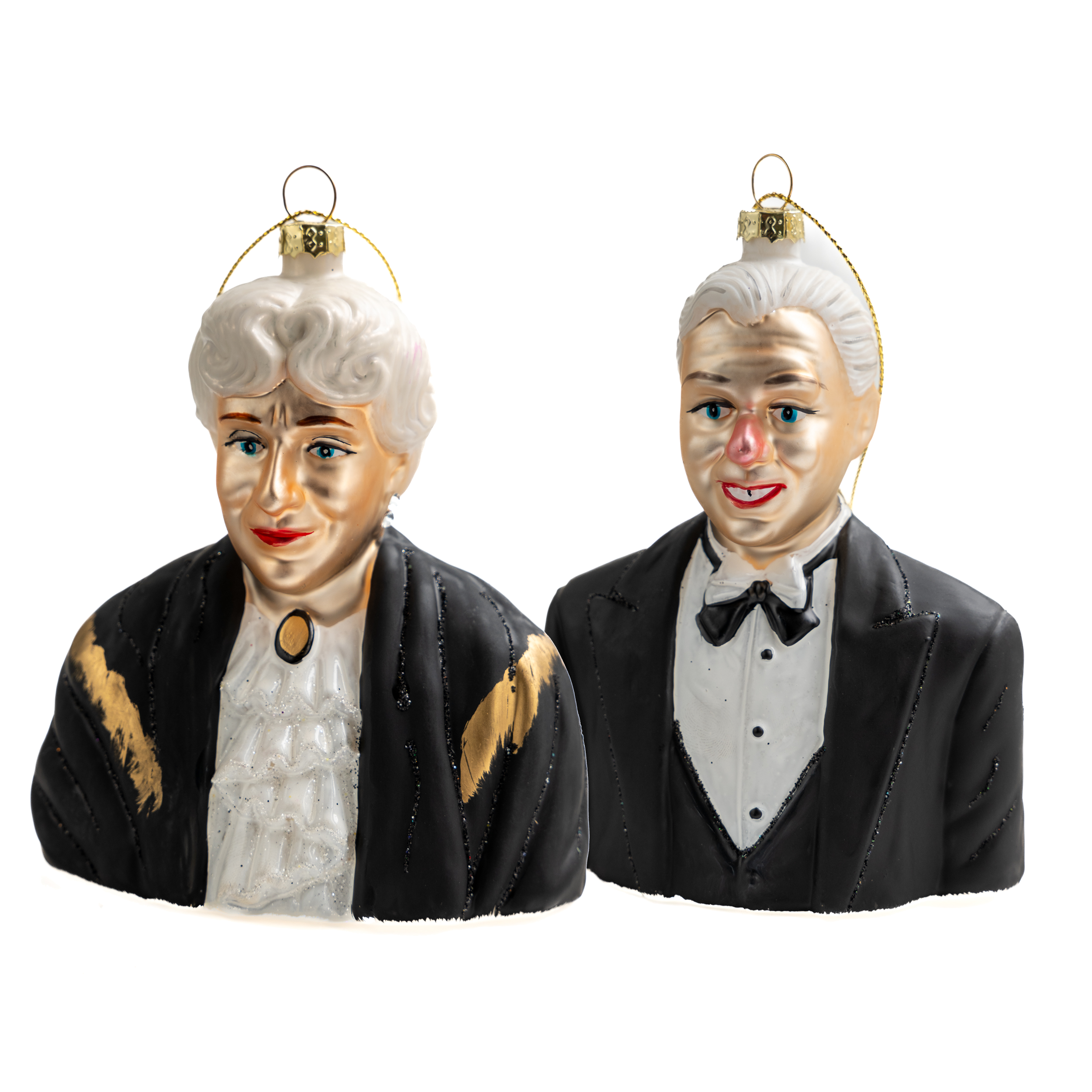 GREVINNEN OG HOVMESTEREN Julekuler - By HEIM Studio, keramiske julepyntfigurer av Grevinnen og Hovmesteren