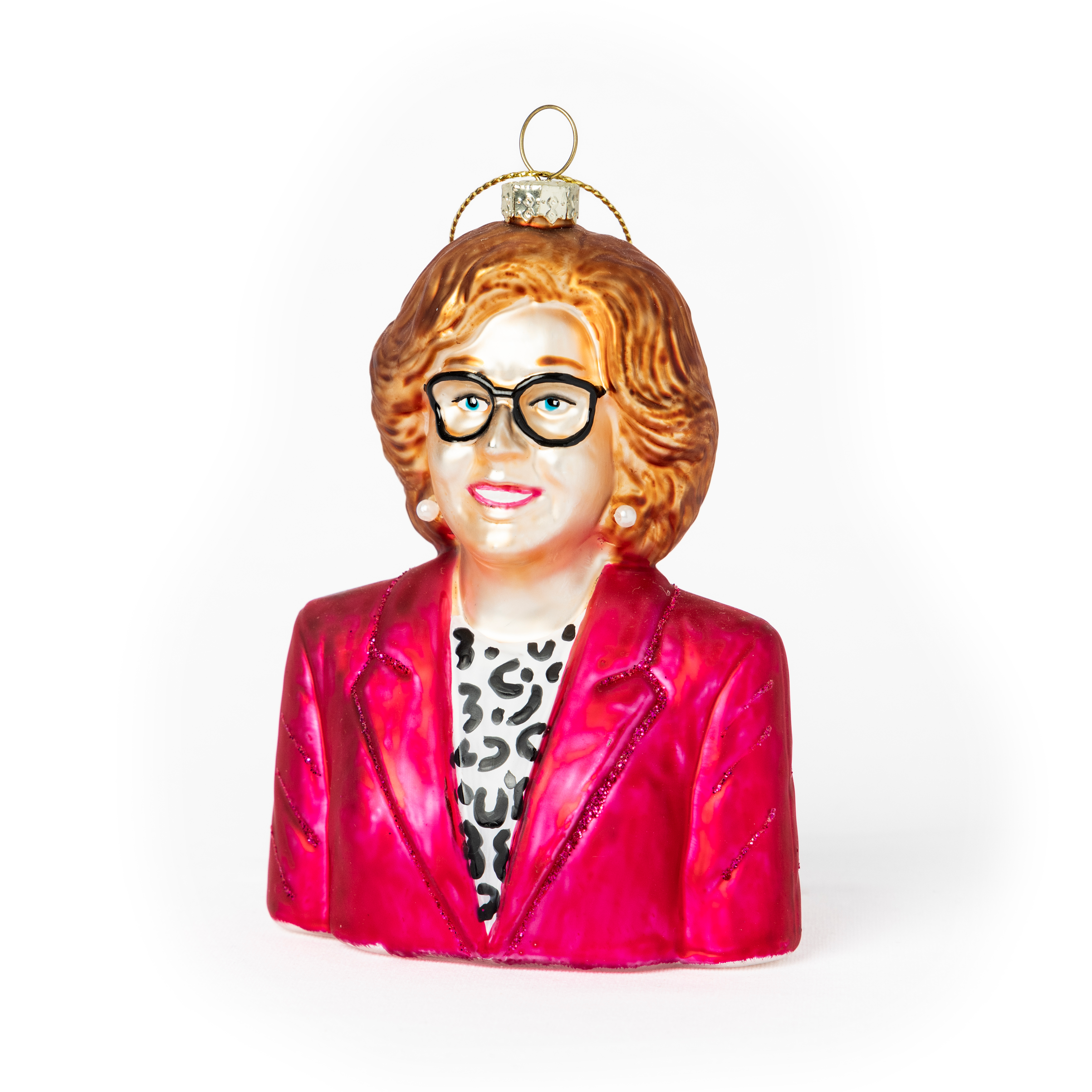 TRUDE Julekule - By HEIM Studio - FORHÅNDSSALG i glass med fargerik figur av Bergens ordfører Trude Drevland